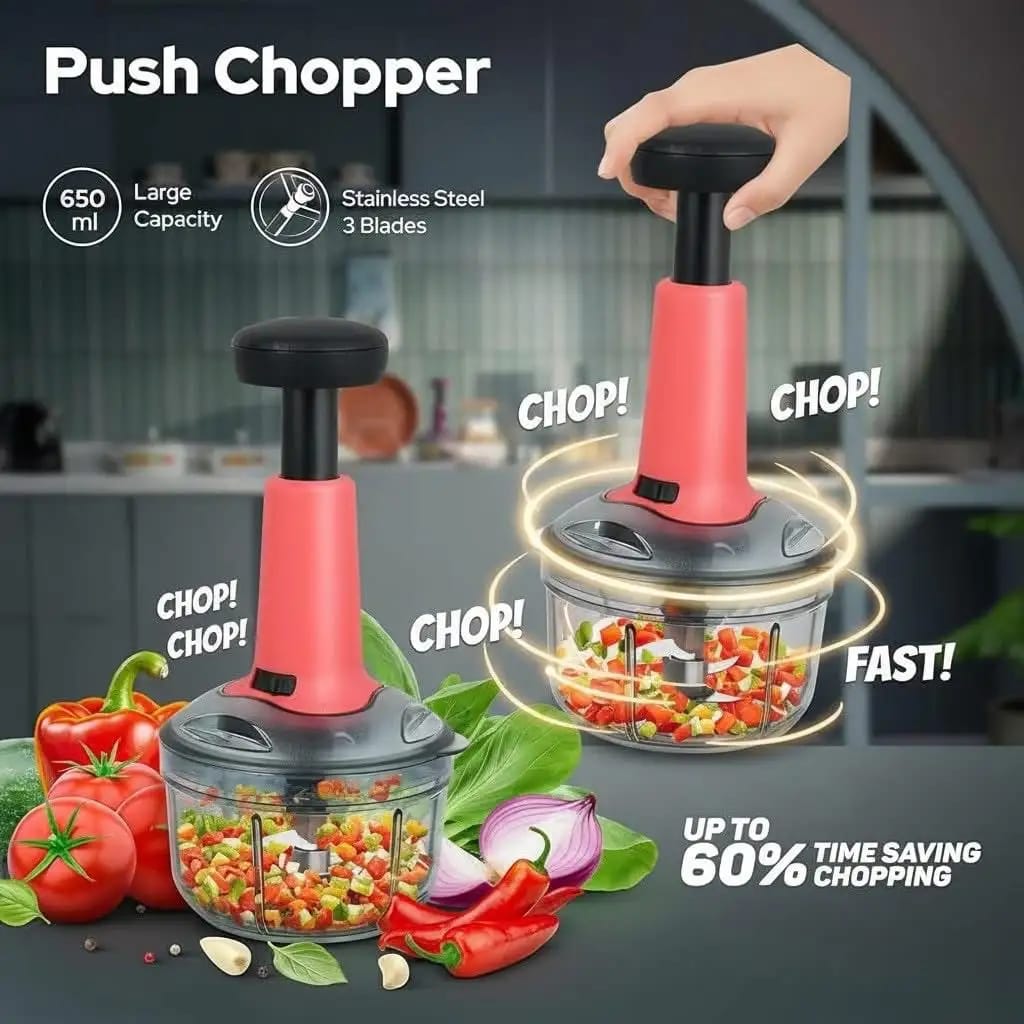 Push Chopper Ultra Fast Vegetable & Onion Cutter