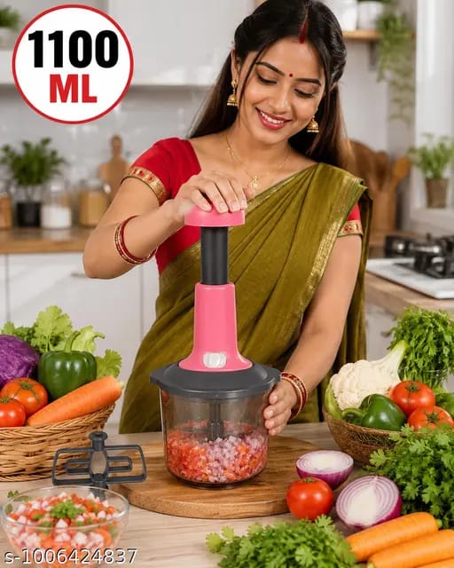 (1100ml) Push Chopper Ultra Fast Vegetable & Onion Cutter
