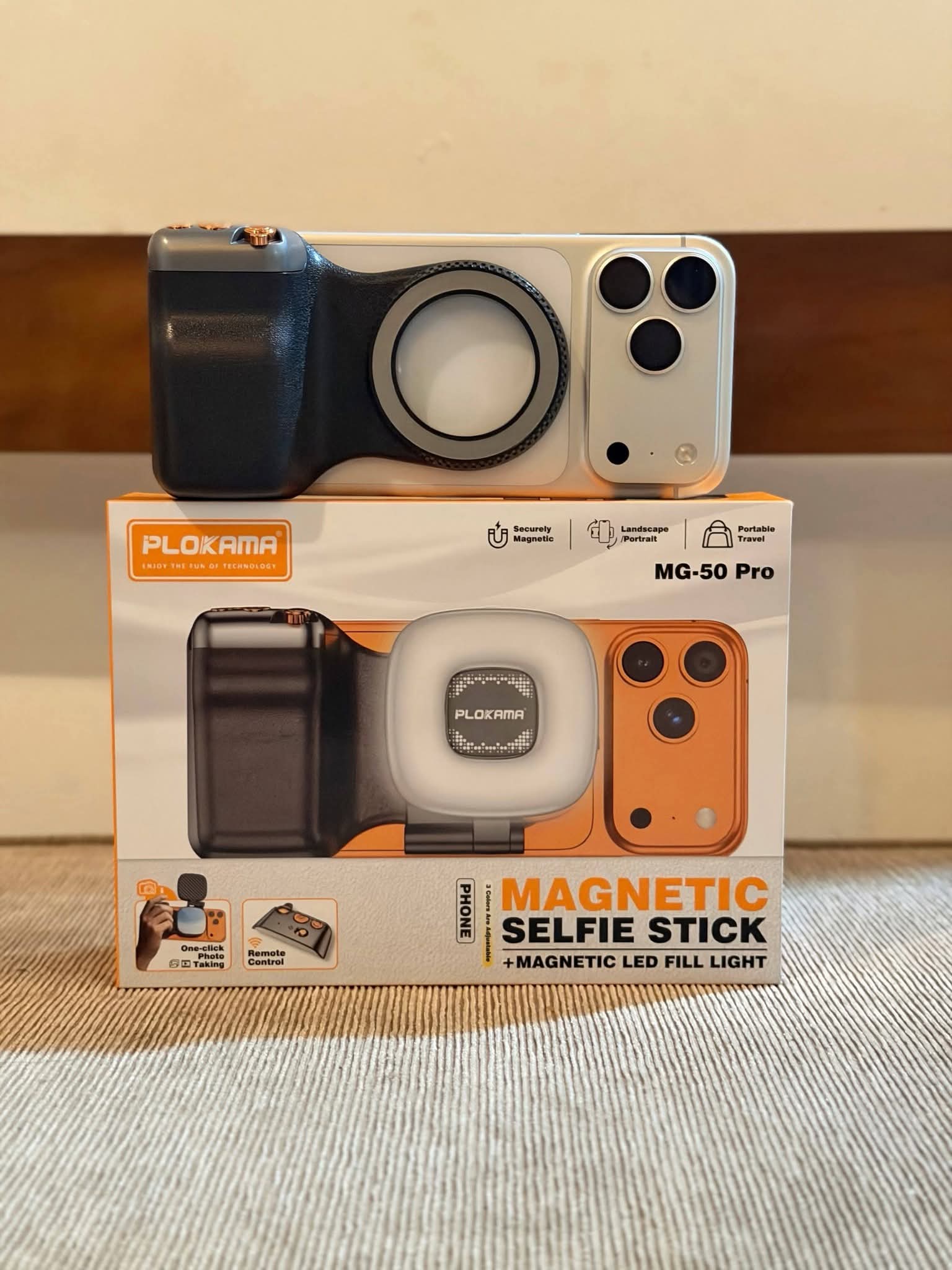 PLOKAMA MG-50 Pro Magnetic Selfie Stick + LED Fill Light 🔥